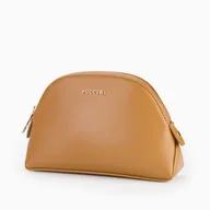 Kosmetyczki, organizery i kuferki - Kosmetyczka Damska Podróżna Półokrągła Na Zamek PUCCINI Brązowa QML003-2 - miniaturka - grafika 1