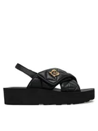 Sandały damskie - LOVE MOSCHINO Sandały JA16044I1MIE0000 Czarny - miniaturka - grafika 1
