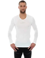 Koszulki sportowe męskie - Brubeck Koszulka unisex z długim rękawem biała r. M LS10850 - miniaturka - grafika 1