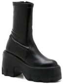 Botki damskie - Czarne botki damskie Carinii B9903-E50 skóra klocek platforma modne r.38 - miniaturka - grafika 1