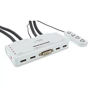 InLine Przełącznik Przełącznik KVM 4 porty DVI-D + USB + podatek audio 2 Zestawy Kabel 61614I - Kable komputerowe i do monitorów - miniaturka - grafika 1