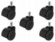 Meble modułowe i akcesoria - Czarne Kółka Kauczukowe Do Foteli Obrotowych W5-K77 - miniaturka - grafika 1