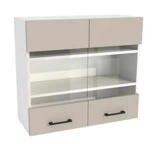 Szafka Wisząca Witryna Presto 80X72 Cm Płyta Laminowana Biały/Kaszmir - Szafki kuchenne - miniaturka - grafika 1
