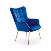 Fotele - Fotel Do Salonu Granatowy Castel 2 Halmar - miniaturka - grafika 1