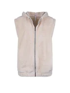 Kamizelki damskie - SHORT STORIES Kamizelka polarowa w kolorze beżowym - miniaturka - grafika 1