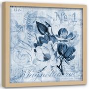 Plakaty - Plakat w ramie naturalnej FEEBY Kwiaty magnolii, 40x40 cm - miniaturka - grafika 1