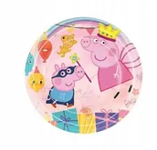 Dekoracje i nakrycia stołu na imprezę - Talerzyki Papierowe ŚWINKA PEPA - śr. 23cm - 10szt - miniaturka - grafika 1