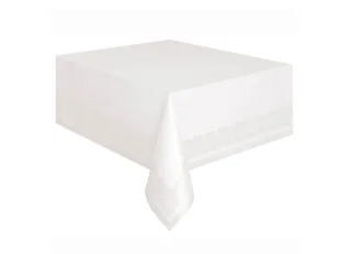 Obrus urodzinowy biały - 137 x 274 cm - 1 szt. - Dekoracje i nakrycia stołu na imprezę - miniaturka - grafika 1