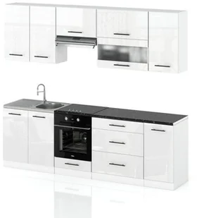 Meble Kuchenne Kuchnia Marocco 2.6m Nowoczesna Duża Modułowa Biała Połysk - Meble kuchenne - miniaturka - grafika 1