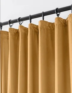 Zasłona Welurowa Na Taśmie 140X270 Mustard Zaciemniająca - Zasłony - miniaturka - grafika 1