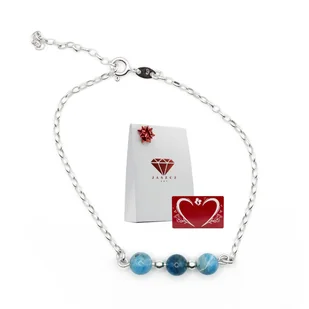 Bransoletka  – APATYT, Srebro p.925, Metalowa Karta Miłości z Grawerem - Bransoletki - miniaturka - grafika 1