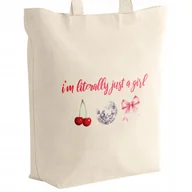 Torby i wózki na zakupy - Torba bawełniana z dnem I'M LITERALLY JUST A GIRL Dla Dziewczyny Viral - miniaturka - grafika 1