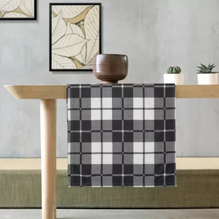Bieżnik stołowy, runner, obrus czarno biała kratka Black 40x140 cm - Obrusy i serwetki - miniaturka - grafika 1