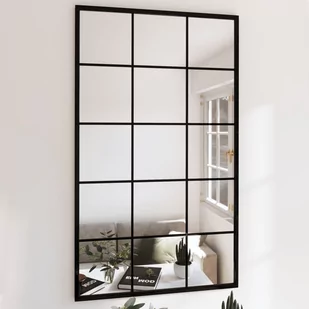 Vidaxl Lustra Ścienne, 3 Szt., Czarna Rama, 100 X 60 cm, Metal - Lustra - miniaturka - grafika 1
