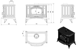 Piec wolnostojący koza 10kW K9 z wylotem spalin fi 150 z fajerką i z pogrzebaczem + koszyczek - spełnia anty-smogowy EkoProjekt 30076627 - Piece wolnostojące - miniaturka - grafika 2