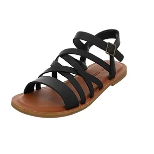 TOMS Sandały damskie Sephina płaskie, Czarny, 41 EU - Sandały damskie - miniaturka - grafika 1