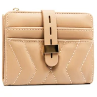 Portfele - Mały portfel damski na karty portmonetka na suwak skóra ekologiczna Cavaldi, khaki - miniaturka - grafika 1