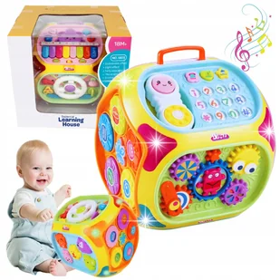 Kostka edukacyjna sensoryczna interaktywna 7w1 zabawka dla dzieci 18m+ - Zabawki sensoryczne - miniaturka - grafika 1