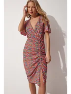 Sukienki - Hapiness Istanbul Sukienka w kolorze różowo-pomarańczowo-turkusowym - miniaturka - grafika 1