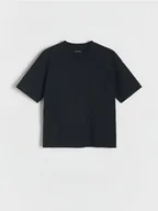 Koszulki dla chłopców - Reserved - Gładki t-shirt basic - czarny - miniaturka - grafika 1