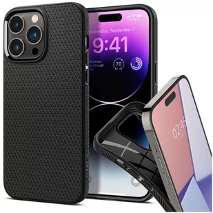 Etui obudowa plecki Spigen Liquid Air do Apple iPhone 14 Pro Matte Black - Etui i futerały do telefonów - miniaturka - grafika 1