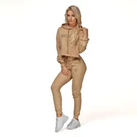 Bluzy sportowe damskie - Damska bluza z kapturem Queens Gang - Olimp Women's Hoodie Cropped-XL - miniaturka - grafika 1