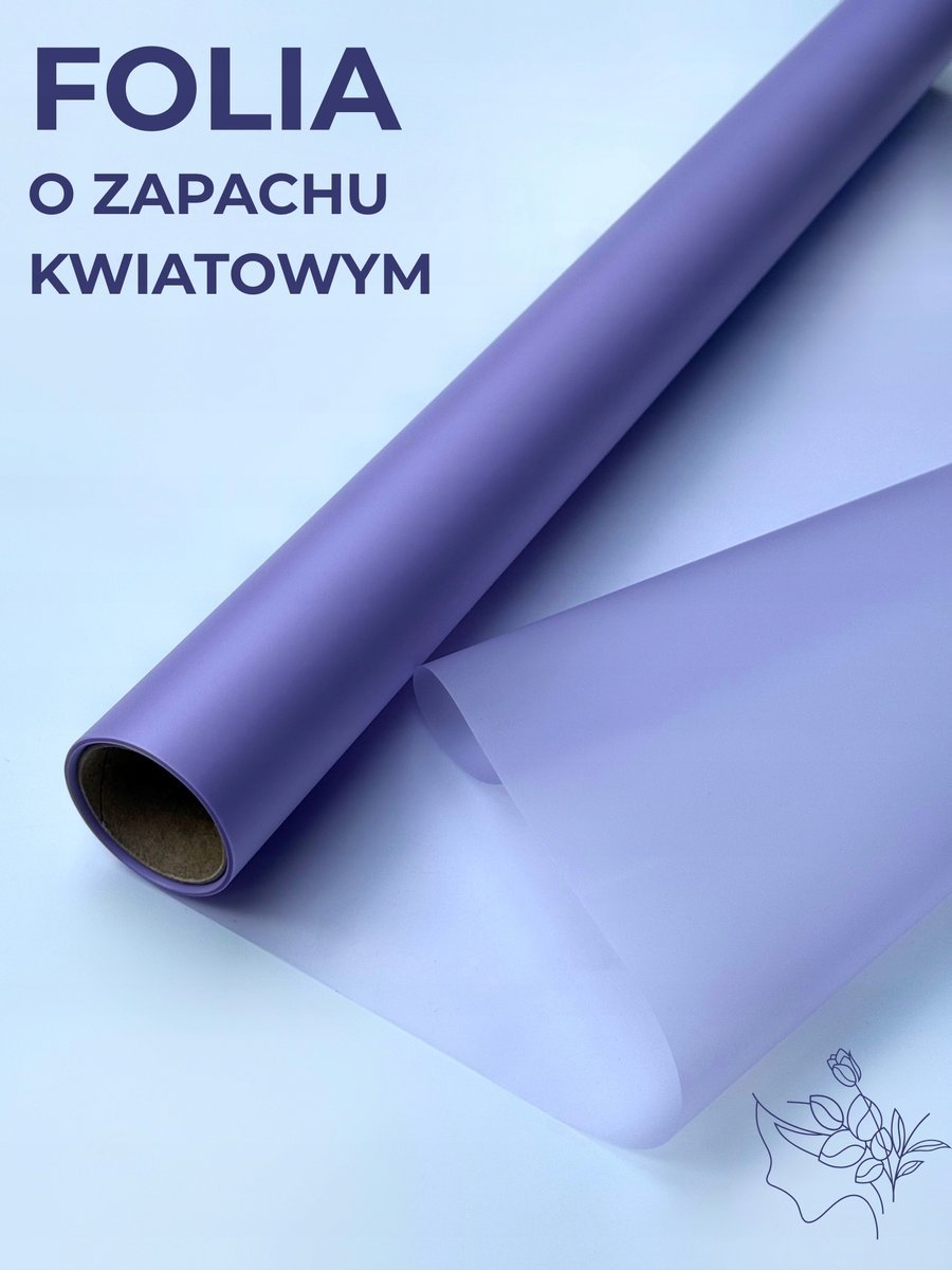 Matowa folia do pakowania o zapachu róży 50cmX9m Lawenda, 2635