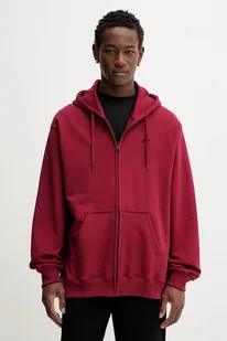 Vans bluza bawełniana męska kolor bordowy z kapturem gładka VN000P5ABRD1 - Bluzy męskie - miniaturka - grafika 1