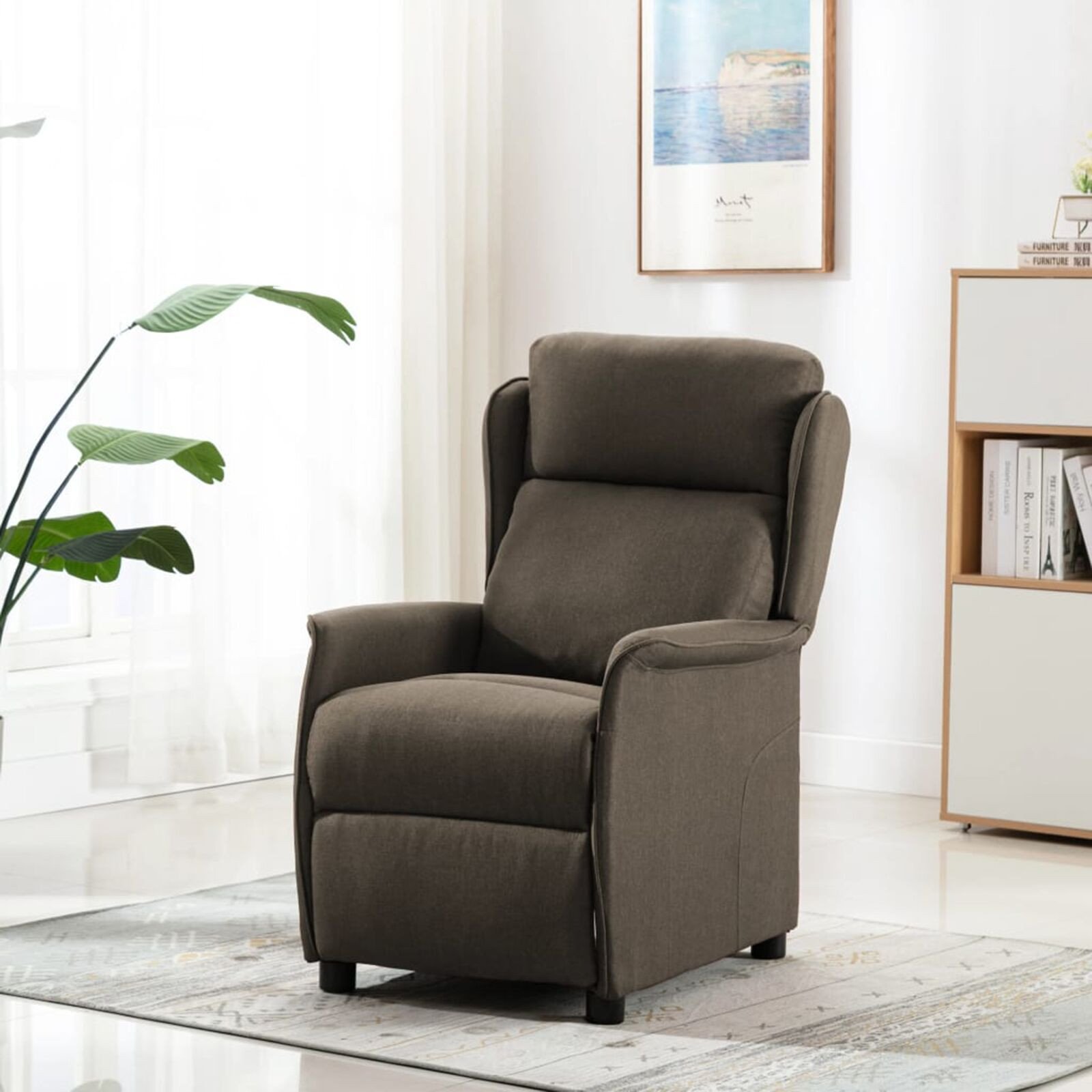vidaXL Fotel recliner Taupe Tkanina