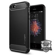 Etui i futerały do telefonów - Spigen Etui Rugged Armor do iPhone 5 / 5S / SE Black - miniaturka - grafika 1