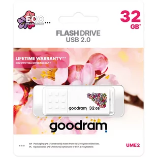 GOODRAM UME2 32GB biały USB 2.0 UME2-0320W0R11-SP wer.SPRING - Pendrive - miniaturka - grafika 1