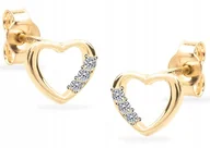 Biżuteria dla dzieci - ZŁOTE KOLCZYKI SERDUSZKA KOMUNIA ŚWIĘTA 333 - miniaturka - grafika 1