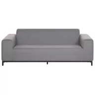 Ławki ogrodowe - Beliani Sofa ogrodowa szara z czarnym ROVIGO - miniaturka - grafika 1