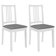 Krzesła - vidaXL Krzesła z poduszkami, 2 szt., białe, lite drewno kauczukowca - miniaturka - grafika 1