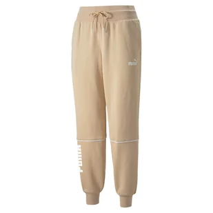 Spodnie dresowe damskie Puma POWER COLORBLOCK beżowe 84995467-M - Dresy damskie - miniaturka - grafika 1