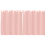 Zasłony - vidaXL Zasłony woalowe z przelotkami 2 szt. Różowe 140x140 cm - miniaturka - grafika 1