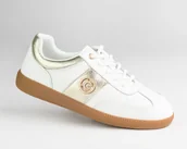 Półbuty damskie - Buty damskie sportowe tenisówki GOODIN GD-XF-153 biało złote skóra 40 - Goodin - miniaturka - grafika 1