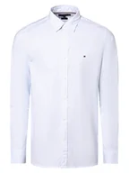 Koszule męskie - Tommy Hilfiger Koszula męska Mężczyźni Slim Fit Bawełna biały|niebieski wzorzysty, M - miniaturka - grafika 1