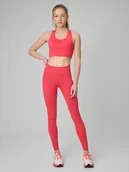 Legginsy - 4F Legginsy treningowe bezszwowe damskie - czerwone XS/S - miniaturka - grafika 1
