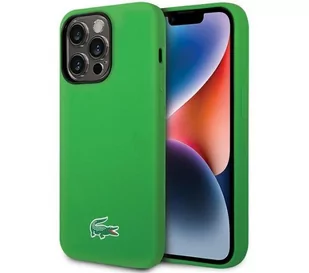 Lacoste Silicone MagSafe do iPhone 15 Pro Zielony - Etui i futerały do telefonów - miniaturka - grafika 1