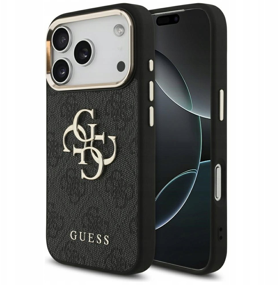 Etui Guess 4G Big 4G Classic Logo do iPhone 17 Pro czarny złoty