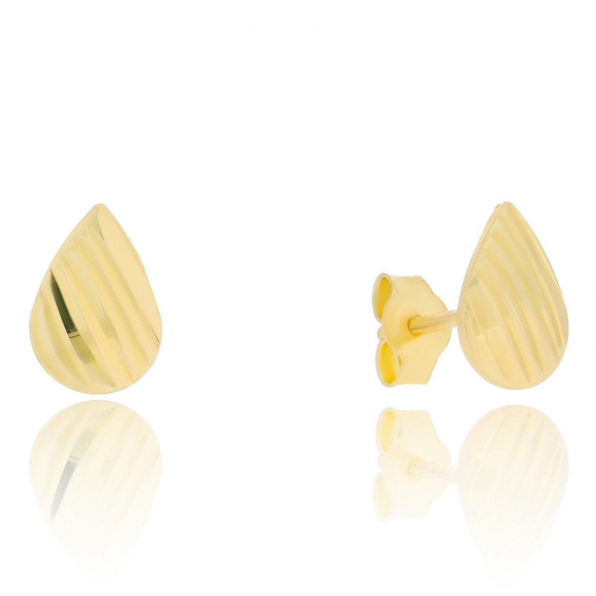 Złote kolczyki diamentowane łezki sztyfty pr. 585