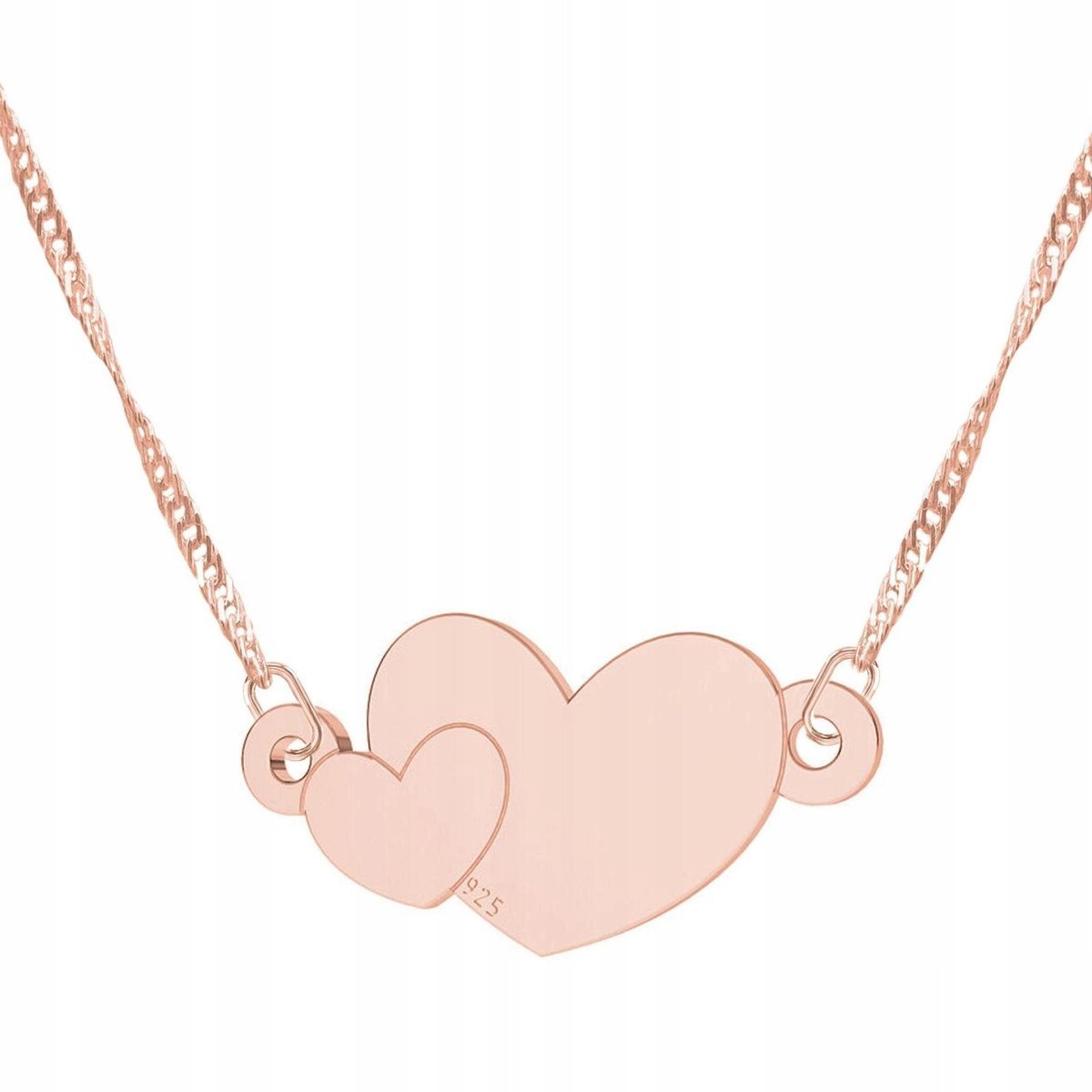 Naszyjnik Pozłacany z Sercami Serduszkami Miłość Love Serce SREBRO 925