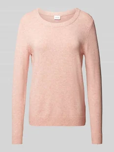 Sweter z dzianiny z okrągłym dekoltem model ‘Viril’ - Swetry damskie - miniaturka - grafika 1