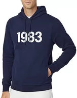 Bluzy męskie - Hackett London Bluza męska z kapturem, Niebieski (granatowy), XXL - miniaturka - grafika 1