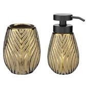 Akcesoria łazienkowe - Ceramiczny zestaw akcesoriów łazienkowych w kolorze złota Idro – Wenko - miniaturka - grafika 1