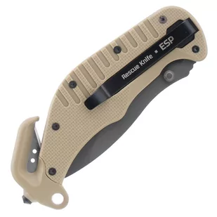 ESP - Nóż ratowniczy Rescue Knife - Ostrze gładkie - Khaki - RKK-01 - Noże - miniaturka - grafika 3