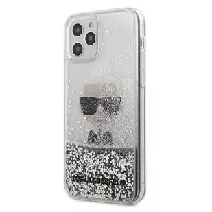Karl Lagerfeld KLHCP12LGLIKSL iPhone 12 6,7" Pro Max srebrny/silver hardcase Ikonik Liquid Glitter - Etui i futerały do telefonów - miniaturka - grafika 1