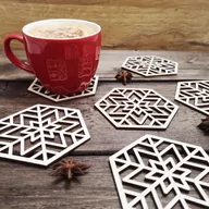 Bombki - Śnieżynki no. 1 - świąteczne podkładki pod kubek - miniaturka - grafika 1