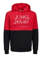 Bluzy męskie - JACK & JONES Męska bluza JJMARCO Sweat Hood, True Red, S, czerwony (True Red), S - miniaturka - grafika 1